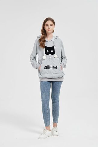 Simcat Pet Pouch Oversized Hoodies Cat Dog Carrier Pouch Pullover Sweatshirt Kitten Puppy Holder Unisex Hoodies in Saudi Arabia