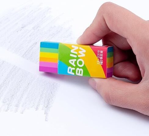 5-10PCS Rainbow Eraser, Large Rainbow Erasers Bulk for Kids, Pencil Erasers for Home Rewards, School Supplies and Gift Filling (10PC) in Saudi Arabia