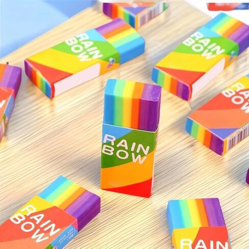 5-10PCS Rainbow Eraser, Large Rainbow Erasers Bulk for Kids, Pencil Erasers for Home Rewards, School Supplies and Gift Filling (10PC) in Saudi Arabia