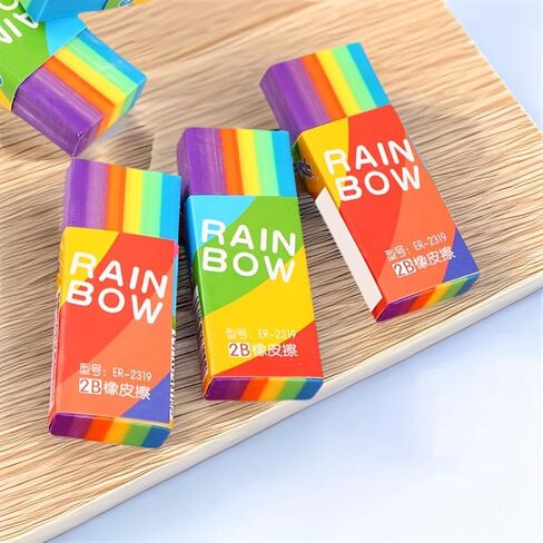 5-10PCS Rainbow Eraser, Large Rainbow Erasers Bulk for Kids, Pencil Erasers for Home Rewards, School Supplies and Gift Filling (10PC) in Saudi Arabia