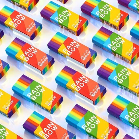 5-10PCS Rainbow Eraser, Large Rainbow Erasers Bulk for Kids, Pencil Erasers for Home Rewards, School Supplies and Gift Filling (10PC) in Saudi Arabia