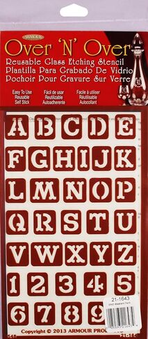 Armour Products Over N Over Glass Etching Stencil, 5-Inch by 8-Inch, Western Font in Saudi Arabia