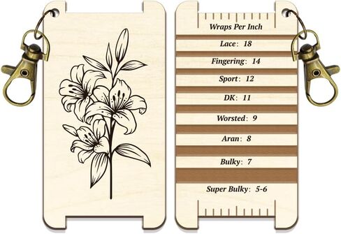 arricraft May Lily Spinning Control Tool, Decorative Yarn WPI Guide Gauge with Clasp Wood Yarn Wrap Guide Board with Diz for Spinners Yarn Measuring Tools Crochet Accessories in Saudi Arabia