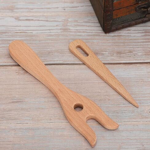 Fayelume Beech Wood Knitting Fork, 3.56X15.5 cm Knitting Needles, Knittings Tool for DIY Weaving Tools, Bracelet Necklace, Braided Tools in Kuwait