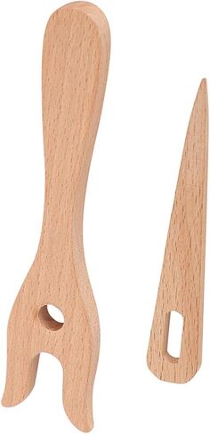Fayelume Beech Wood Knitting Fork, 3.56X15.5 cm Knitting Needles, Knittings Tool for DIY Weaving Tools, Bracelet Necklace, Braided Tools in Kuwait