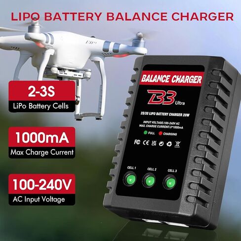 شاحن بطارية ليبو 2S-3S، شاحن ميزان RC AC 7.4-11.1V نسخة مطورة شاحن سيارة RC مدمج لبطارية توصيل XHR in Kuwait