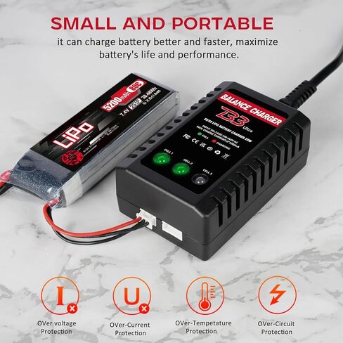 شاحن بطارية ليبو 2S-3S، شاحن ميزان RC AC 7.4-11.1V نسخة مطورة شاحن سيارة RC مدمج لبطارية توصيل XHR in Kuwait