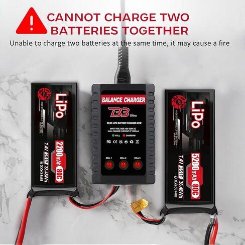 شاحن بطارية ليبو 2S-3S، شاحن ميزان RC AC 7.4-11.1V نسخة مطورة شاحن سيارة RC مدمج لبطارية توصيل XHR in Kuwait
