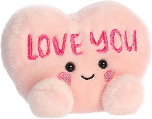 أورورا رائعتين Palm Pals Love You Candy Heart المحشوة - قطيفة موسمية ممتعة للأطفال والكبار - مثالية لتزيين الغرف وعيد الحب - وردي 5 بوصات in Saudi Arabia