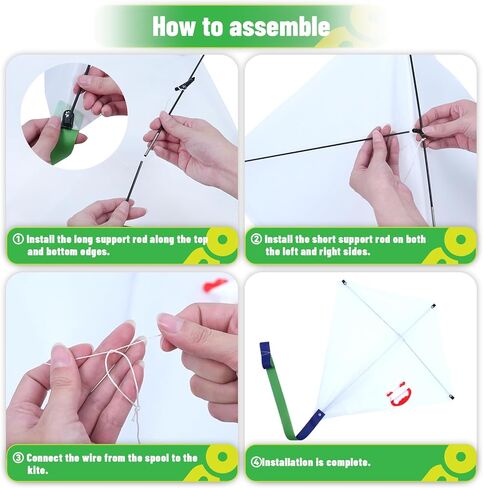 Kite Making Kit for Adults & Kids: 3 Pack DIY Blank White Diamond Kites, Bulk Kite Paper for Painting, Easy to Fly for Beach, Party, Outdoor Activities in Saudi Arabia