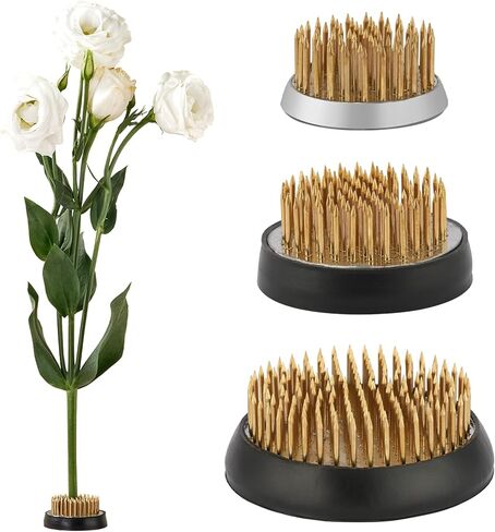 tkoyuhm 3 حزمة زهرة الضفدع لترتيبات زهرية جولة النحاس ايكيبانا حامل الجذعية مع قاعدة مطاطية دبوس الضفادع مع كينزان مستقيم الزهور ترتيب اللوازم لتزيين تثبيت النبات in Kuwait