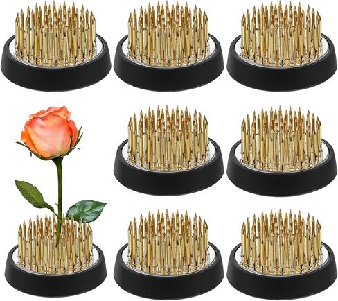 PercyEffie 8Pcs Flower Frog Round Brass Flower Arrangement Holder 1.34In Floral pins Floral Frog for Arrangements vase Frogs stem Holders Pin Holder for Ikebana Home Decoration Supplies Mini Plant in Kuwait