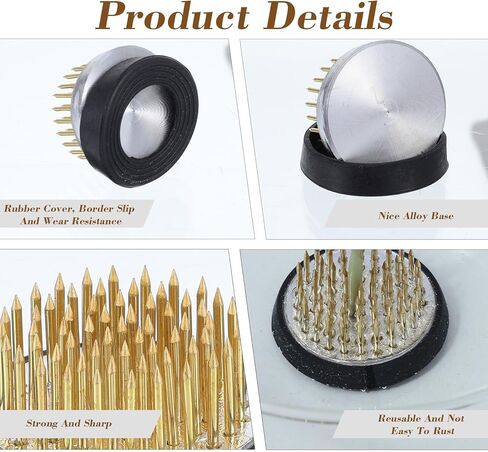 PercyEffie 8Pcs Flower Frog Round Brass Flower Arrangement Holder 1.34In Floral pins Floral Frog for Arrangements vase Frogs stem Holders Pin Holder for Ikebana Home Decoration Supplies Mini Plant in Kuwait