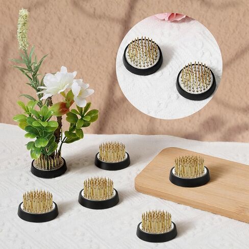 PercyEffie 8Pcs Flower Frog Round Brass Flower Arrangement Holder 1.34In Floral pins Floral Frog for Arrangements vase Frogs stem Holders Pin Holder for Ikebana Home Decoration Supplies Mini Plant in Kuwait