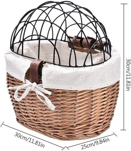 FILFEEL Elegant Woven Dog Bike Basket Pet Carrier for Cats & Dogs -, Easy Install Front Handlebar Bike Carrier (Black) in Saudi Arabia