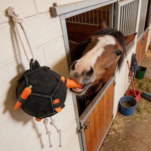 Interactive Treat Ball, Horse Feeding Toy, Adjustable Slow Feeder with Durable Design, Carrot Dispenser Pet Accessory, Equestrian Equipment with Fun Play, Farm Animal Toy for Goats Sheep in Saudi Arabia