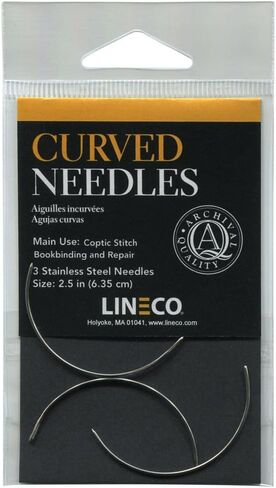 Lineco Stainless Steel Curved Needles for Book Binding and Repair, 2.5 inches, Pack of 3 (870-892), Silver in Saudi Arabia
