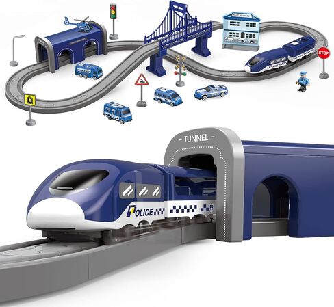 Train Sets for Toddlers, 66 Pcs Trains Toy with Battery Operated & Tracks (Magnetic Connection), Compatible with Thomas, Brio, Christmas Toy Gifts for 3 4 5 6 7 8 Years Old (Fire Engines) in Saudi Arabia