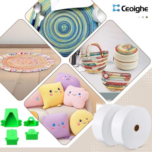 شرائط الضرب من Ceoighe Jelly Roll مع صانع الأنبوب، بكرتان بطول 100 ياردة إجماليًا، 2 1/2 بوصة من مزيج القطن لحاف اللحف والسجاد والحصير المضفر ومشاريع الخياطة DIY in Saudi Arabia