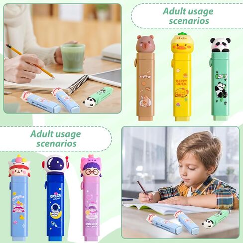 24 قطعة ممحاة لطيفة قابلة للسحب لأقلام الرصاص، لوازم مدرسية لطيفة من Kawaii للأطفال، تصميم ممحاة كرتونية ممتعة للفصل الدراسي، هدايا الحفلات وهدايا العودة إلى المدرسة in Kuwait
