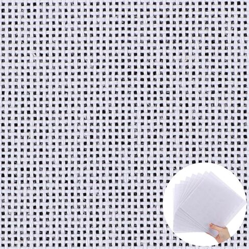 8 Pack 8 x 8 Inches Needlepoint Canvas 18 Mesh Blank White Canvas Pure Cotton Needlepoint Mesh Twist Interlock for Embroidery DIY Knit Crochet Projects Make Dividers in Saudi Arabia