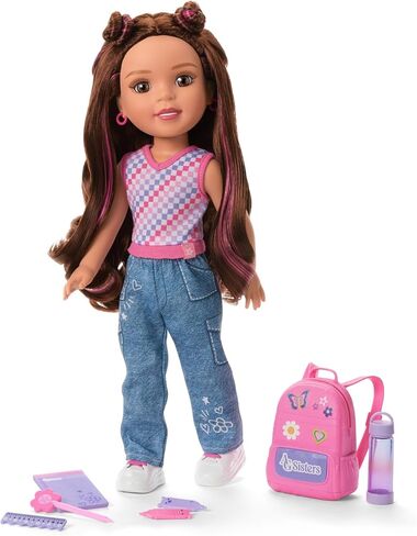 American Girl, AG Sisters School Style مجموعة أزياء، ملابس دمى، للدمى مقاس 14.5 بوصة، 10 قطع، للأعمار من 4 سنوات فما فوق in Kuwait
