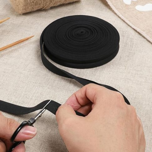 23 Yards Black Double Fold Bias Tape Quilt Binding, Black Bias Tape for Sewing 1/2 Inch Wide Fabric Sewing Tapes Hemming Tapes for Seaming Binding Crafts Hemming Sewing in Saudi Arabia