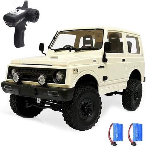 شاحنة GoolRC RC، WPL C74 RC Crawler 1/10 مقياس سيارة التحكم عن بعد، 4WD جميع التضاريس على الطرق الوعرة RC Rock Crawler، سيارة تسلق RC 2.4 جيجا هرتز مع أضواء LED وبطاريتين للبالغين in Saudi Arabia