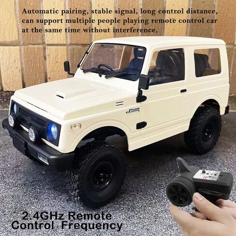 شاحنة GoolRC RC، WPL C74 RC Crawler 1/10 مقياس سيارة التحكم عن بعد، 4WD جميع التضاريس على الطرق الوعرة RC Rock Crawler، سيارة تسلق RC 2.4 جيجا هرتز مع أضواء LED وبطاريتين للبالغين in Saudi Arabia