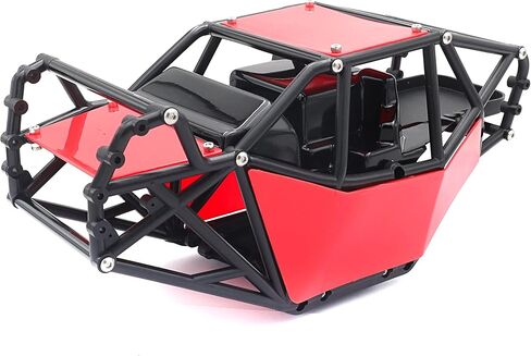 RC Roll Cage Rock Buggy Body Shell 1/10 Scale Nylon Rock Buggy Body Cage for Axial SCX10 SCX10 II, Durable RC Rock Crawler Upgrade(Red) in Kuwait