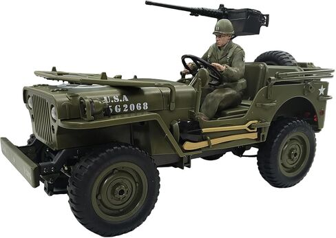 YUCT 1/10 RC Crawler Willys Jeep, RC Rock Crawler 4x4 Military Off-Road Car with Driver Figure & Machine Gun Oliver Green in Saudi Arabia