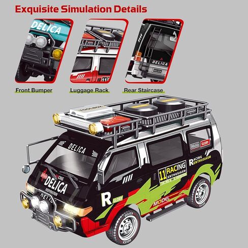 1/24 RC Crawler, 4WD Delica RC Car W/ 2.4GHz Remote, Mitsubishi RTR Offroad RC Truck for Adults Hobby Gifts Toys (Red) in Saudi Arabia