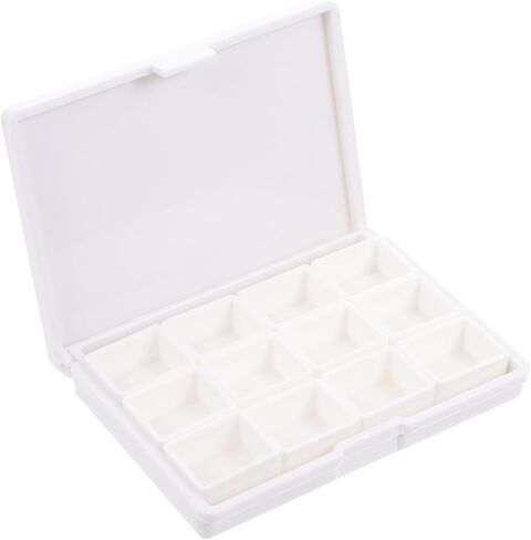 GLSTOY Portable Plastic Watercolor Pigment Storage Box with 12 Compartments and 12 Sub-Packing Blocks for Artists and Students, Paint Organizer for Painting and Craft Supplies in Saudi Arabia