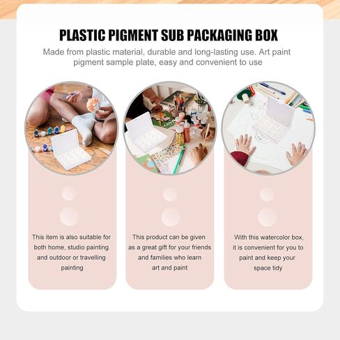 GLSTOY Portable Plastic Watercolor Pigment Storage Box with 12 Compartments and 12 Sub-Packing Blocks for Artists and Students, Paint Organizer for Painting and Craft Supplies in Saudi Arabia
