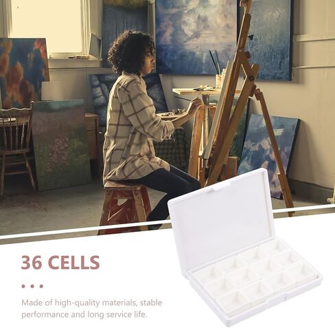 GLSTOY Portable Plastic Watercolor Pigment Storage Box with 12 Compartments and 12 Sub-Packing Blocks for Artists and Students, Paint Organizer for Painting and Craft Supplies in Saudi Arabia