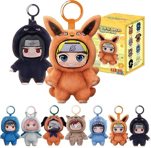 صندوق عمياء من سلسلة MINISO Naruto Shippuden Cute Beast Party - تصميم شخصية ناروتو/كاكاشي/أوتشيها - زينة/هدية لسطح المكتب - قطعة واحدة عشوائية in Kuwait