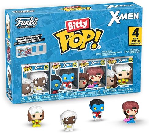 Funko Bitty Pop! X-Men: Rogue, Nightcrawler, Gambit, Storm and A Surprise Mystery Mini Figure - 0.9 Inch (2.2 Cm) Collectable - Stackable Display Shelf Included - Gift Idea - Cake Topper in Saudi Arabia