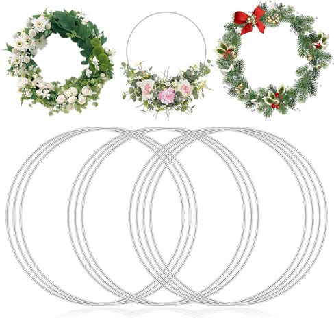 10 عبوات من الأطواق المعدنية للحرف اليدوية، حلقات صائدة الأحلام مقاس 30.48 سم، حلقات فضية من إكليل مكرامية، حلقات زهور معدنية مزخرفة لديكور إكليل الزفاف، قطعة مركزية للطاولة، حرف يدوية معلقة على الحائط لصائد الأحلام in Kuwait