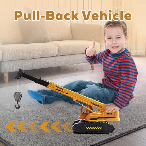 لعبة شاحنة رافعة ABS للأولاد من عمر 3 إلى 12 عامًا، مركبة بناء تعمل بالاحتكاك مع ذراع رفع يدوي، هدية عيد الميلاد وعيد الميلاد للأطفال الصغار in Kuwait