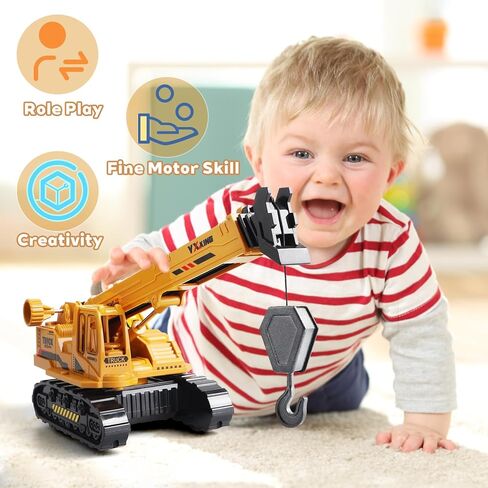 لعبة شاحنة رافعة ABS للأولاد من عمر 3 إلى 12 عامًا، مركبة بناء تعمل بالاحتكاك مع ذراع رفع يدوي، هدية عيد الميلاد وعيد الميلاد للأطفال الصغار in Kuwait