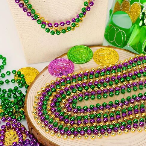 300PCS Mardi Gras Beads Bulk, Mardi Gras Beads Necklace, Parade Throw Accessories Set Decorations Party Supplies in Saudi Arabia