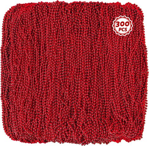 300PCS Mardi Gras Beads Bulk, Mardi Gras Beads Necklace, Parade Throw Accessories Set Decorations Party Supplies in Saudi Arabia