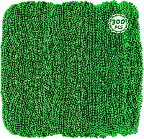 300PCS Mardi Gras Beads Bulk, Mardi Gras Beads Necklace, Parade Throw Accessories Set Decorations Party Supplies in Saudi Arabia