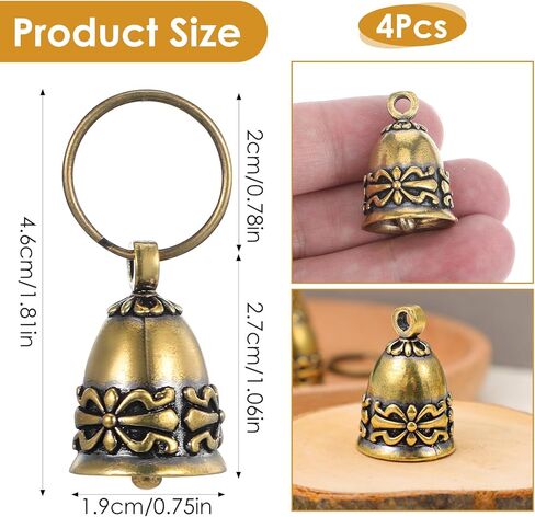 Bremorou Brass Bells Hanging Copper Collar Bell For Small Pet 1.8 Inch Pure Copper Retro Craft Bell Dog Collar Bells Vintage Brass Hanging Bell For Small Dogs Kitten Puppy Outside in Saudi Arabia