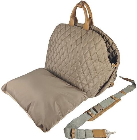 Portable Foldable Pet Carrier Bag with Car Seat Function, Quilted Travel Tote for Dogs and Cats, 17.71 x 16.92 x 13.38 Inches in Kuwait