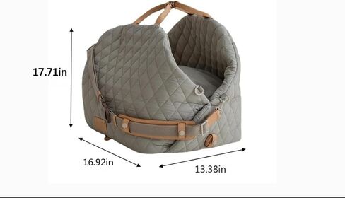 Portable Foldable Pet Carrier Bag with Car Seat Function, Quilted Travel Tote for Dogs and Cats, 17.71 x 16.92 x 13.38 Inches in Kuwait