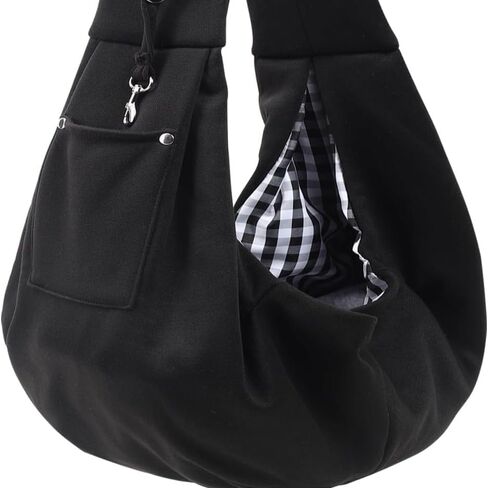 Hand-Free Dog Sling Carrier - Reversible Puppy Carrier Purse with Storage Pocket for Small Dogs Cats Within 7.5kg/16.53lb Pet Supplies, Black in Saudi Arabia