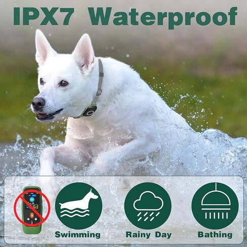 4-in-1 Wireless Dog Fence System Electric Dog Fence with Training Collar & Anti-Bark Collar, Real-Time Pet Status Display, Portable Waterproof Outdoor Pet Containment System in Kuwait