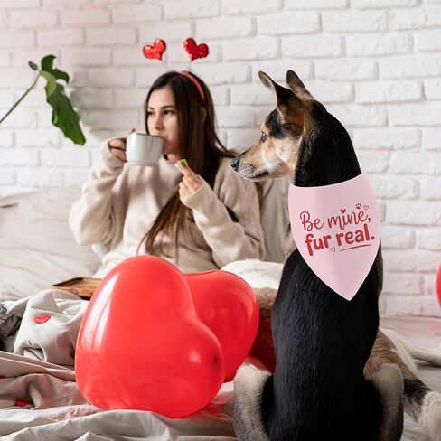 عيد الحب الكلب باندانا، لطيف يكون الألغام الحيوانات الأليفة الحب وشاح للكلاب المتوسطة الكبيرة، قلوب الوردي عصابات مضحك صور الدعامة الهدايا لمحبي أصحاب الكلاب in Kuwait