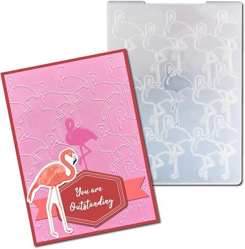 Arbuya Flamingo Birds Plastic Embossing Folders for Card Making Scrapbooking Pages Paper Crafting Clay Decoration in Saudi Arabia
